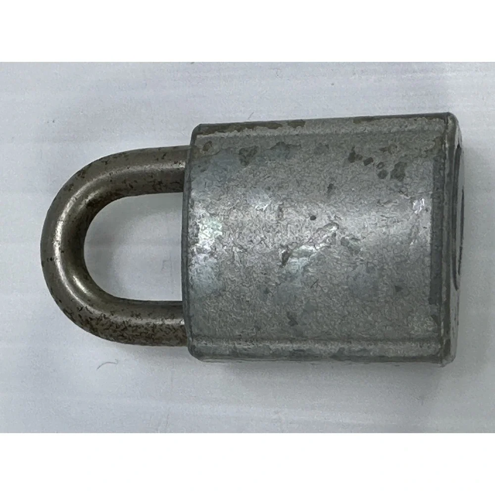 Vintage Oval 3D Badge SEARS Grey Small Padlock 2 Original Keys WORKS Made In USA